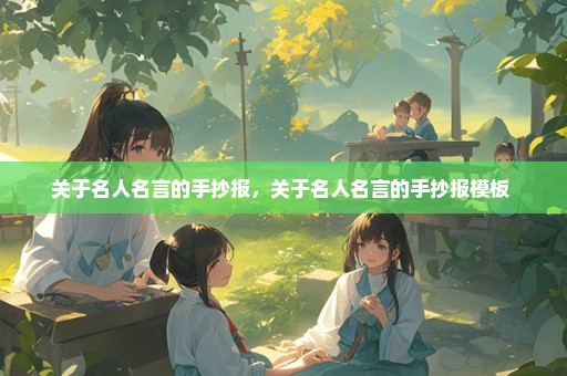 关于名人名言的手抄报，关于名人名言的手抄报模板 