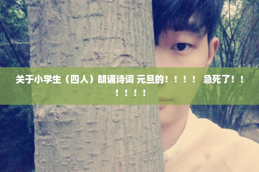 关于小学生（四人）朗诵诗词 元旦的！！！！ 急死了！！！！！！