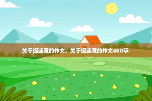 关于捉迷藏的作文，关于捉迷藏的作文400字 