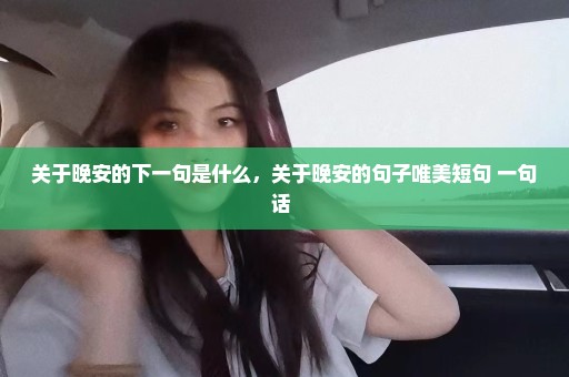 关于晚安的下一句是什么，关于晚安的句子唯美短句 一句话 