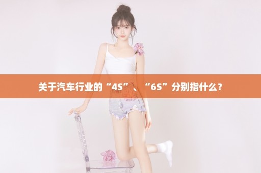 关于汽车行业的“4S”、“6S”分别指什么？