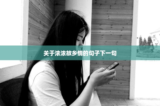 关于浓浓故乡情的句子下一句