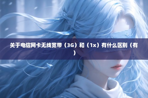 关于电信网卡无线宽带（3G）和（1x）有什么区别（有）
