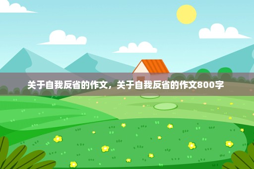 关于自我反省的作文，关于自我反省的作文800字 