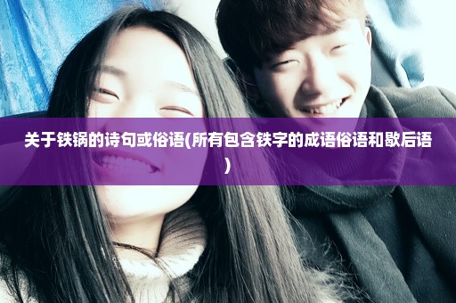关于铁锅的诗句或俗语(所有包含铁字的成语俗语和歇后语)