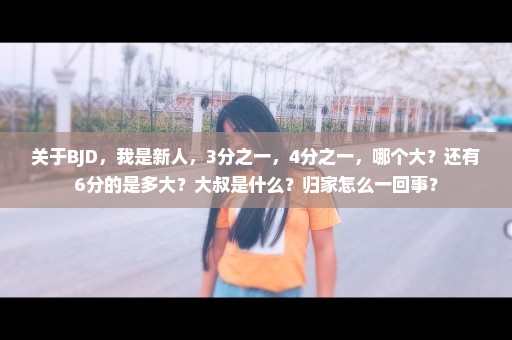 关于BJD，我是新人，3分之一，4分之一，哪个大？还有6分的是多大？大叔是什么？归家怎么一回事？