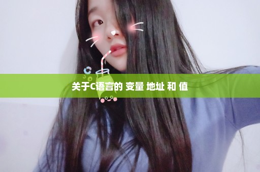 关于C语言的 变量 地址 和 值