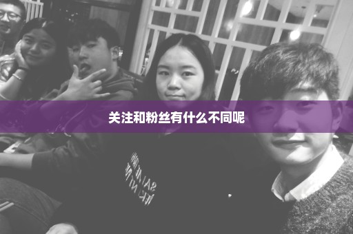 关注和粉丝有什么不同呢