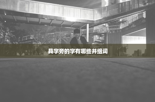 具字旁的字有哪些并组词