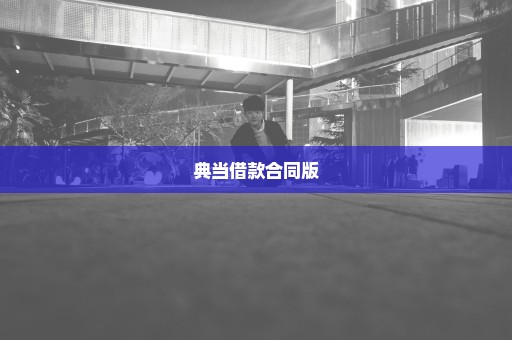 典当借款合同版