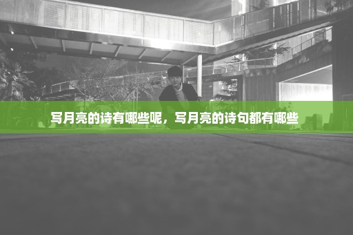 写月亮的诗有哪些呢，写月亮的诗句都有哪些 