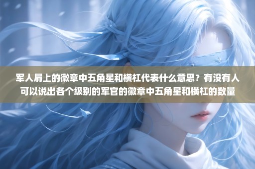 军人肩上的徽章中五角星和横杠代表什么意思？有没有人可以说出各个级别的军官的徽章中五角星和横杠的数量