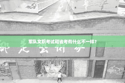 军队文职考试和省考有什么不一样？