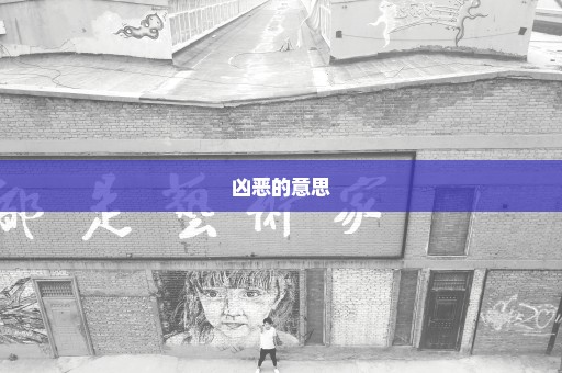 凶恶的意思