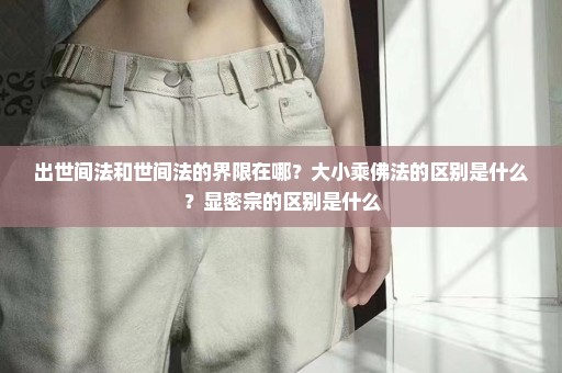 出世间法和世间法的界限在哪？大小乘佛法的区别是什么？显密宗的区别是什么