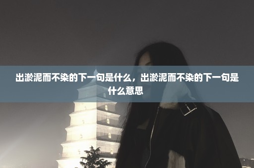出淤泥而不染的下一句是什么，出淤泥而不染的下一句是什么意思 