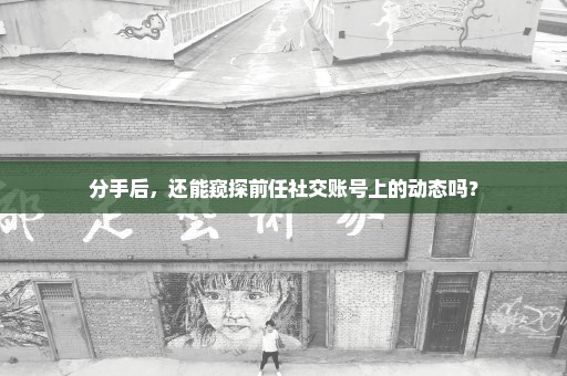 分手后，还能窥探前任社交账号上的动态吗？