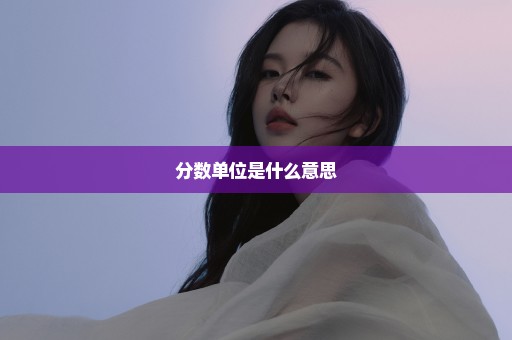 分数单位是什么意思