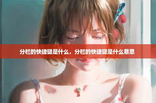 分栏的快捷键是什么，分栏的快捷键是什么意思 