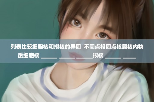 列表比较细胞核和拟核的异同  不同点相同点核膜核内物质细胞核 ______ ______ ______拟核 ______ _____