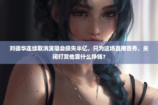 刘德华连续取消演唱会损失半亿，只为这场直播首秀，关闭打赏他靠什么挣钱？