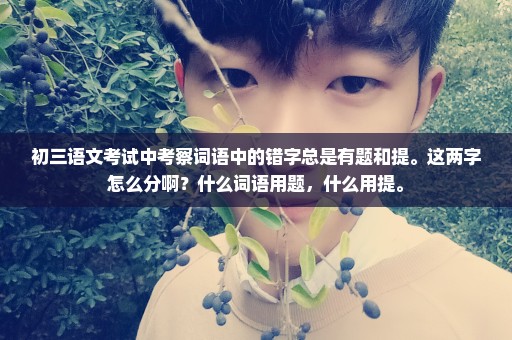 初三语文考试中考察词语中的错字总是有题和提。这两字怎么分啊？什么词语用题，什么用提。