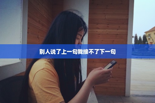 别人说了上一句我接不了下一句