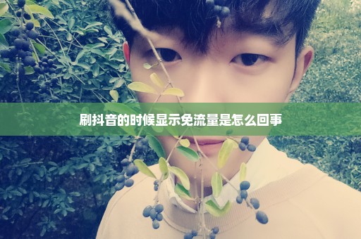 刷抖音的时候显示免流量是怎么回事