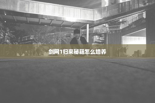 剑网1归来秘籍怎么培养