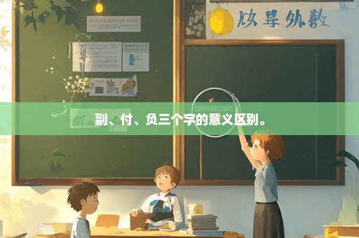 副、付、负三个字的意义区别。