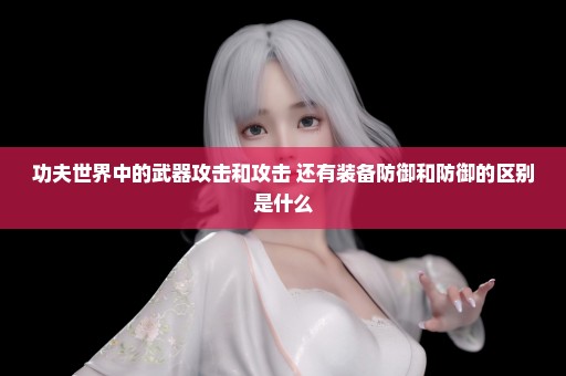 功夫世界中的武器攻击和攻击 还有装备防御和防御的区别是什么