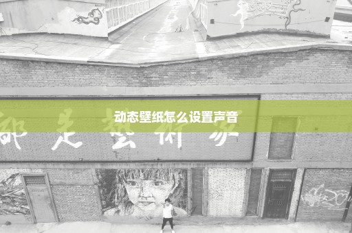 动态壁纸怎么设置声音