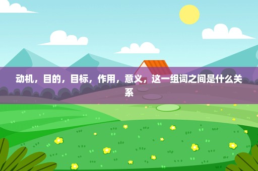 动机，目的，目标，作用，意义，这一组词之间是什么关系