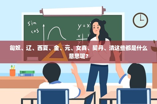 匈奴、辽、西夏、金、元、女真、契丹、清这些都是什么意思呢？