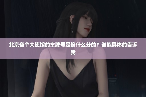 北京各个大使馆的车牌号是按什么分的？谁能具体的告诉我