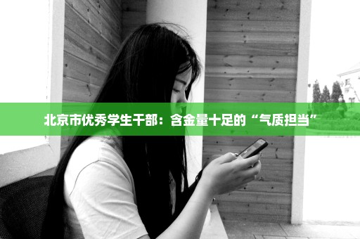 北京市优秀学生干部：含金量十足的“气质担当”
