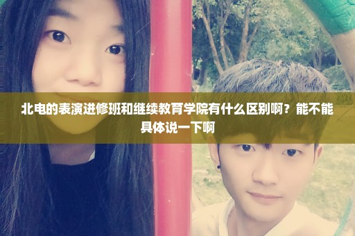 北电的表演进修班和继续教育学院有什么区别啊？能不能具体说一下啊