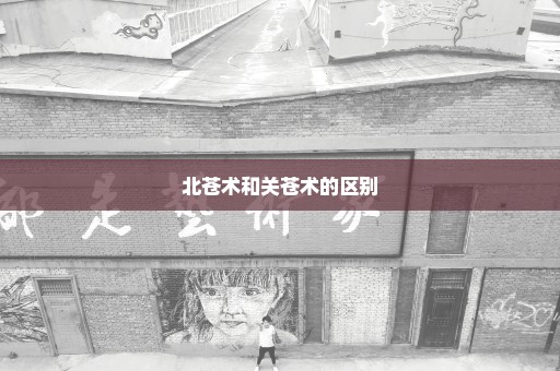 北苍术和关苍术的区别