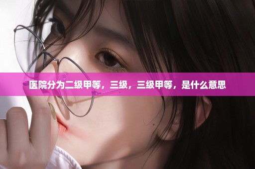 医院分为二级甲等，三级，三级甲等，是什么意思