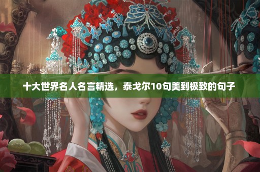 十大世界名人名言精选，泰戈尔10句美到极致的句子 