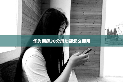 华为荣耀30分屏功能怎么使用