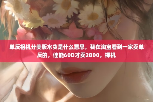 单反相机分美版水货是什么意思，我在淘宝看到一家卖单反的，佳能60D才卖2800，裸机