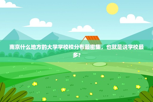 南京什么地方的大学学校校分布最密集，也就是说学校最多?
