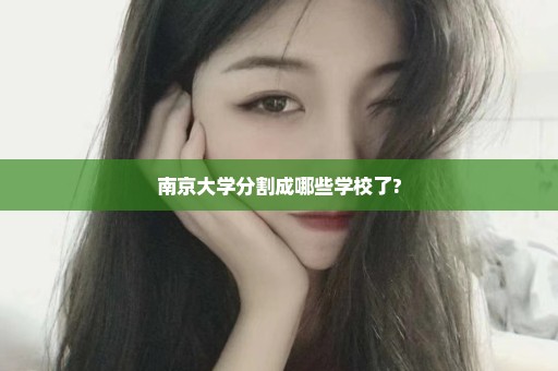 南京大学分割成哪些学校了?
