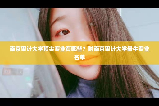 南京审计大学顶尖专业有哪些？附南京审计大学最牛专业名单