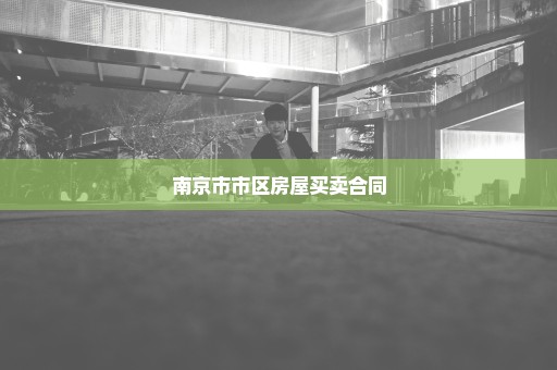 南京市市区房屋买卖合同