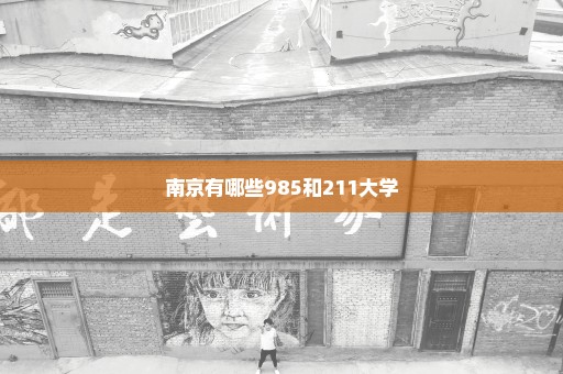 南京有哪些985和211大学
