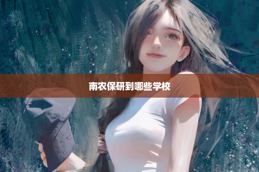南农保研到哪些学校
