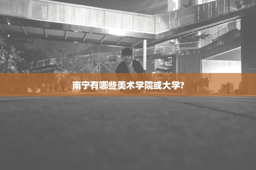 南宁有哪些美术学院或大学?