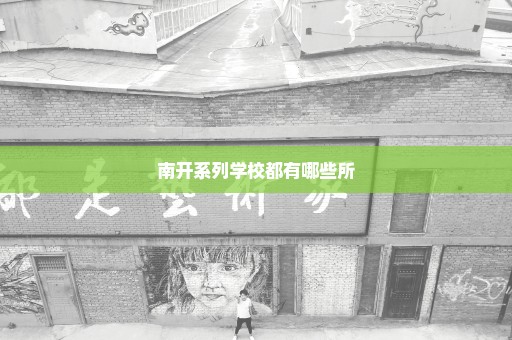 南开系列学校都有哪些所